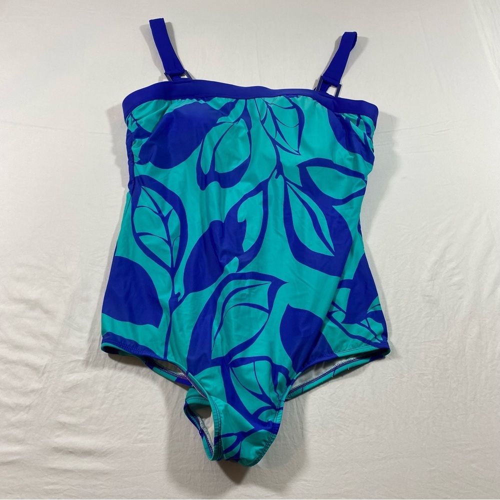 Jag swimsuit Women’s One piece XL Leaves Pattern Square padded Hawaiian swim
